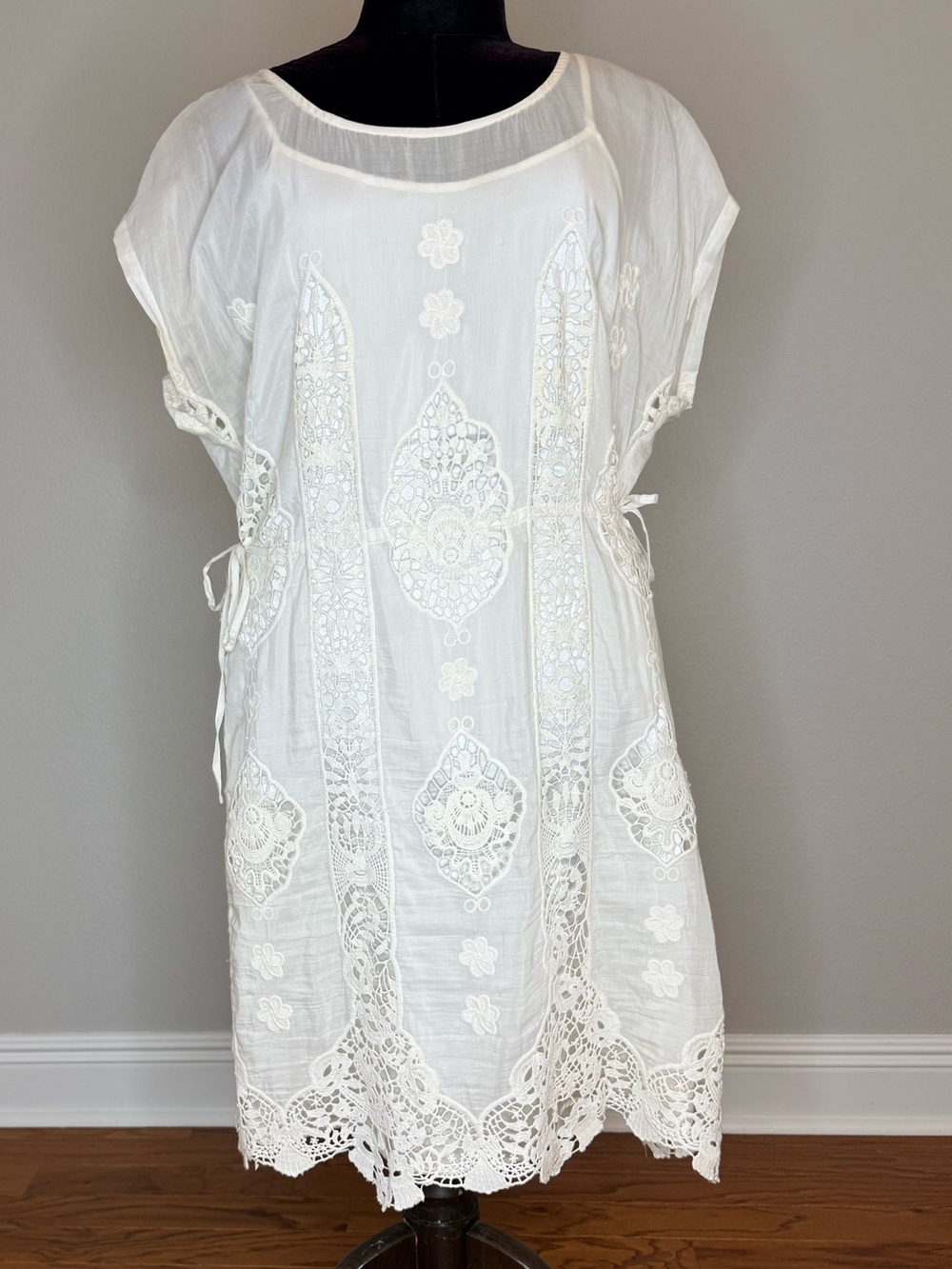 MM Couture White Cotton/Silk Mini Dress